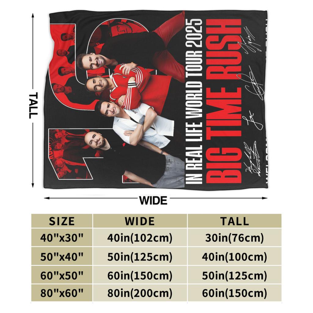 Big Time Rush Band  Flannel Blanket Winter  Super Soft Throw Blanket for Girls Boys Outdoor Funny Bedspread Sofa Bed Cover