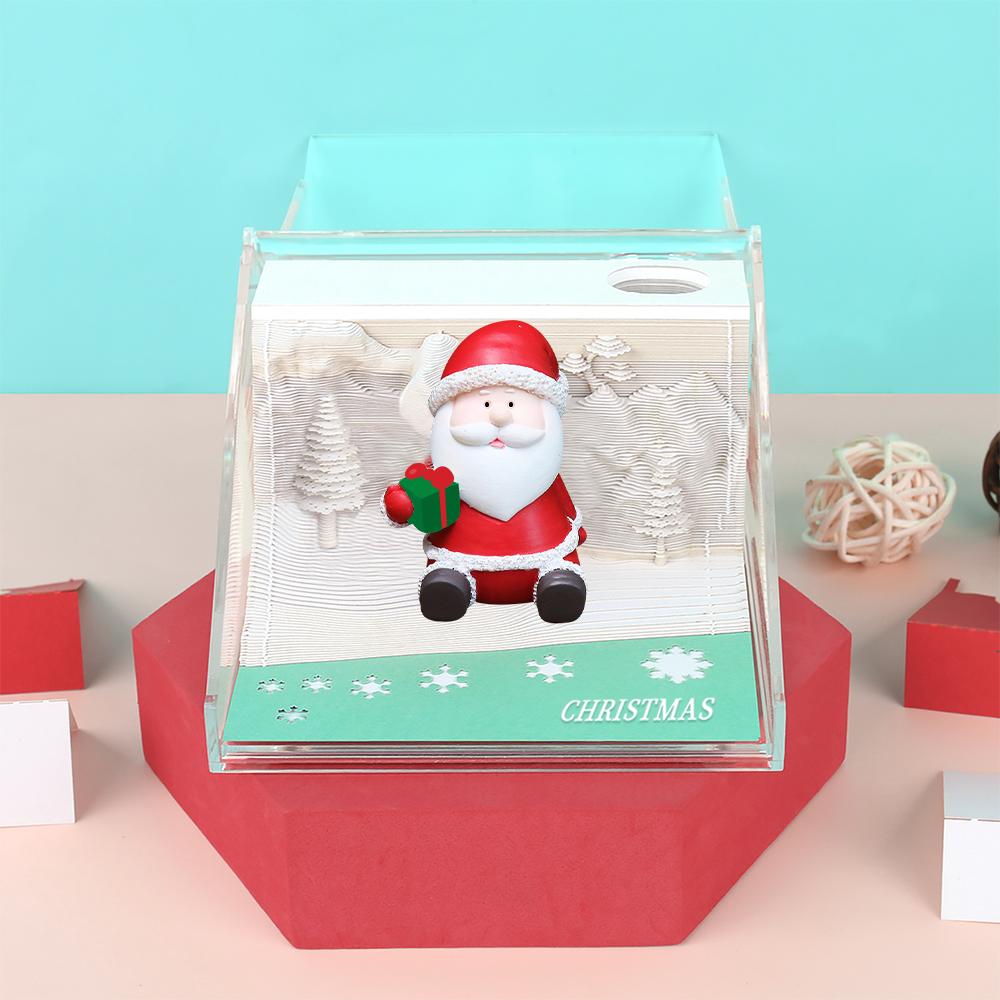 2026 New Hot Selling 3D Note Book Desk Decoration Christmas Paper Carving Custom Creative Note Gift