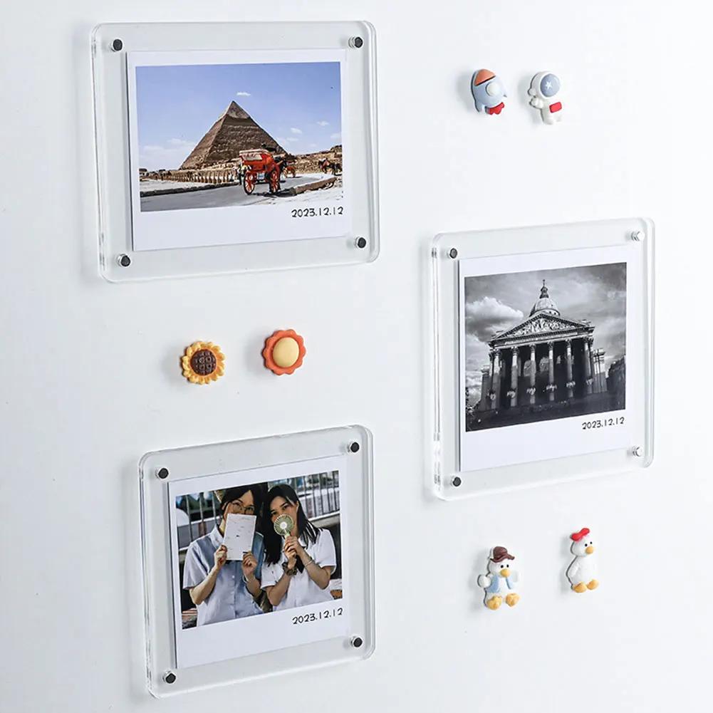Ticket Commemorative Storage Holder Transparent Acrylic Magnetic Photo Frame Fridge Sticker Display Frame Home Decoration