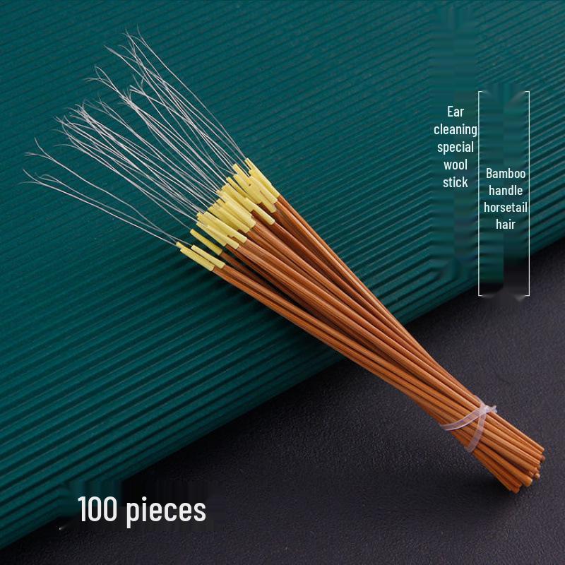 Профессиональный набор для чистки ушей: Серебряная игла, гусиное перо, куриное перо, ушные палочки из конского хвоща