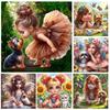 New Girl Portrait Embroidery Animal Dog Character Mosaic Embroidery Diamond Painting Cross Embroidery Adult 5D DIY Art