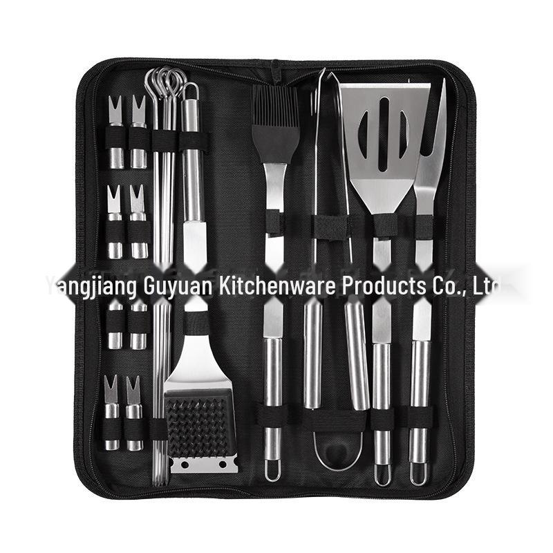 Портативный набор инструментов для барбекю из нержавеющей стали для дома, отдыха на природе и кемпинга – включает нож и вилку