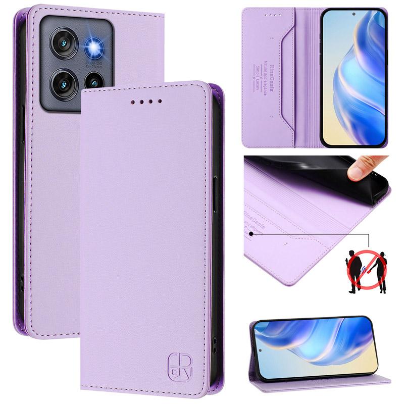 Leather Luxury For Case Motorola Moto G75 G55 G35 G45 G85 G72 Edge50 G Power Rfid Blocking Card Slots Magnetic Attraction Stand Shockproof Flip Cover