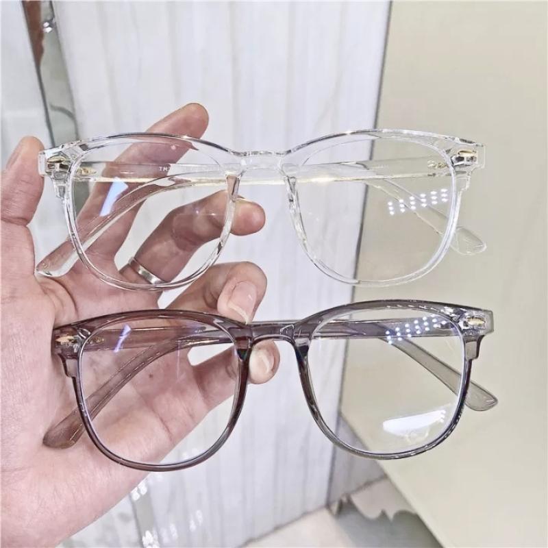 Round Clear Lens Glasses Candy Sweet UV400 Sunglasses Transparent Retro Mirrored Lens Fashion Goggle Summer Accessories
