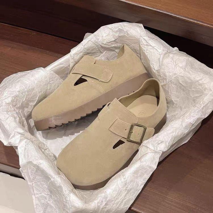 Женская обувь весна и лето новая обувь на одной педали ленивая одинарная обувь платформа всеохватывающая Boken женская обувь