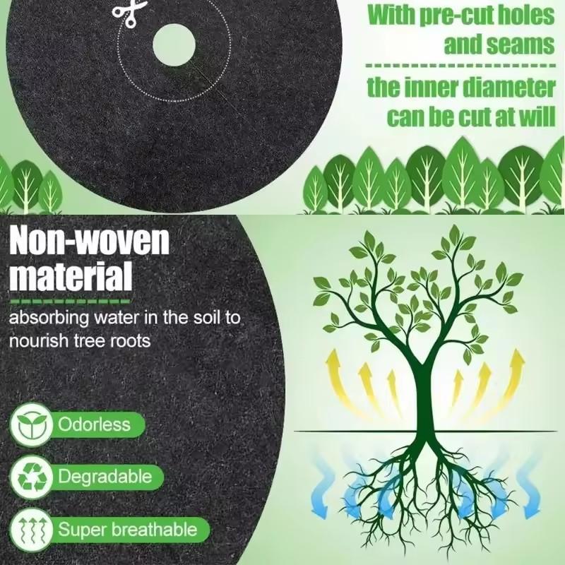5 шт. нетканого мульчирующего кольца для деревьев, барьер для прополки, круглый защитный коврик для защиты растений, покрытие для садоводства против травы