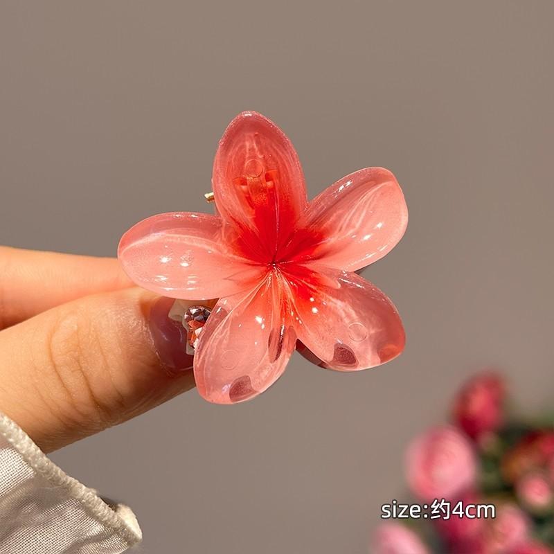 Colorful Butterfly Hair Clip for Women Sweet Flower Frangipani Hair Claw Clips Acetic Acid Hair Accessories Ponytail
