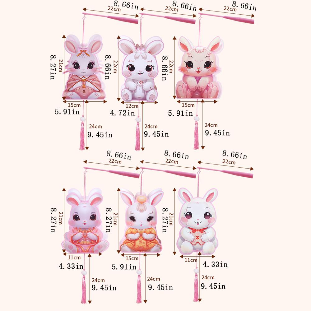 LED Light Festival Lantern Material Kits Cute Cartoon Rabbit Lamps Photography Props
