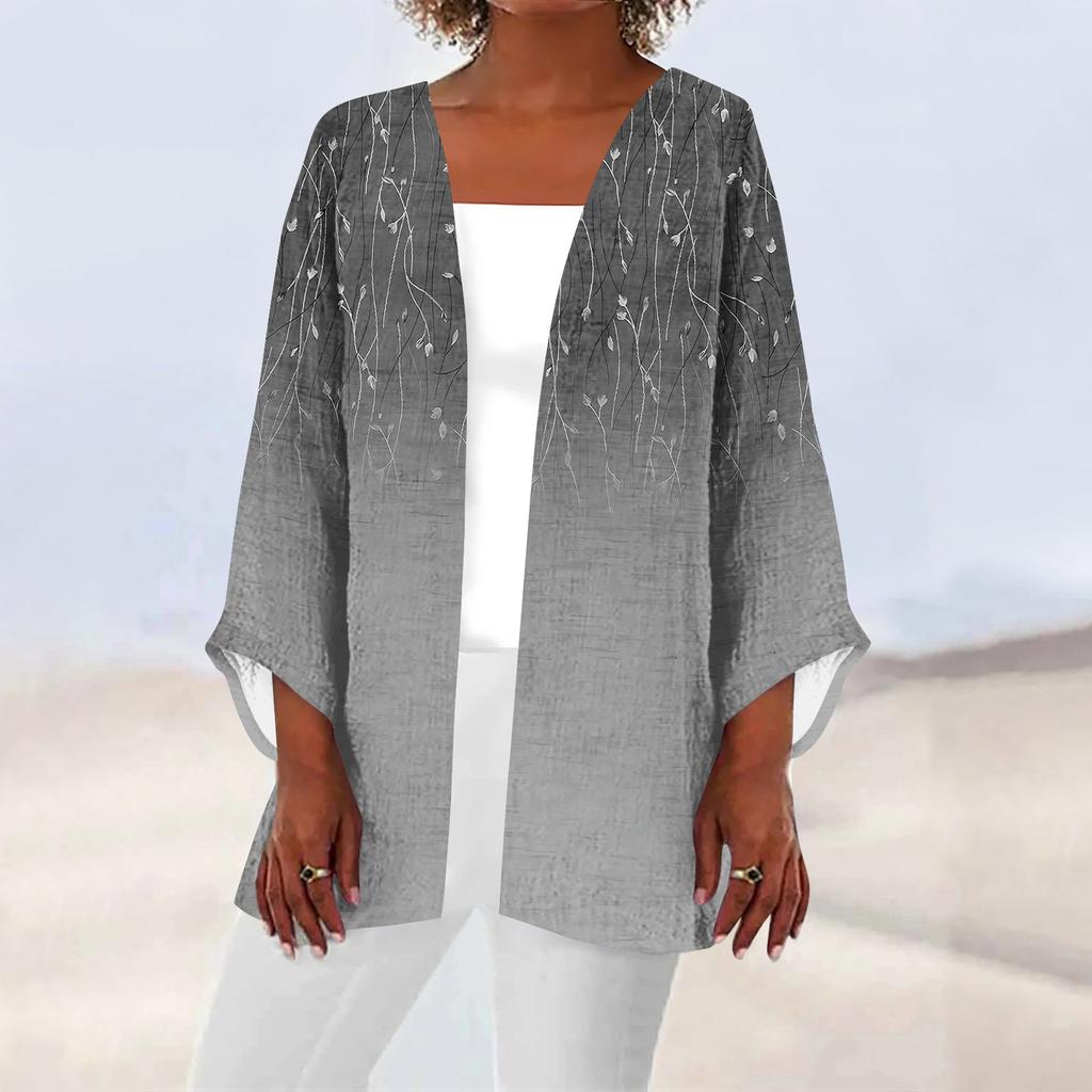 Женская повседневная модная легкая куртка средней длины с принтом, кардиган