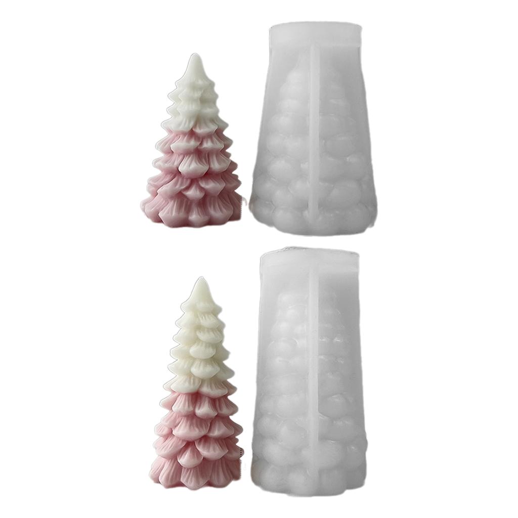 3D Tree Candle Silicone Mold Aromatherapy Plaster Soap Resin Mould DIY Cake Chocolate Baking Tool Christmas Decoration