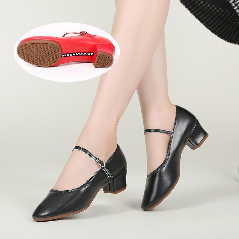 Женские серебристые туфли на среднем каблуке из мягкой кожи для бальных танцев