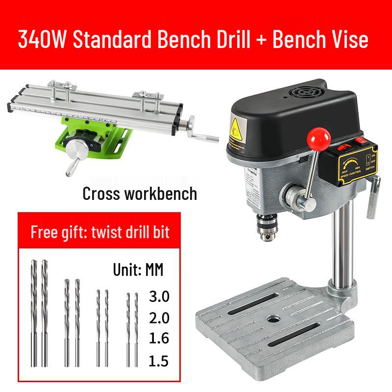 Compact 220V High-Precision Multifunctional Drill Press for Household and Industrial Use