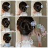 Exquisite Flowers Pearl Tassel Hairpin Fashion Flower Headdress Ancient Style Hair Stick  Hanfu