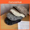 Retro Color Solid Toned Cotton Twill Cap Sunshade Casual Artistic Travel Hats