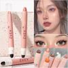 (Highlight Eyeshadow Stick)2 In 1 Waterproof Eyeshadow Stick Long Lasting Brightening Pearl & Matte Eyeshadow Pen Pearl Eyeshadow Pencil Shimmering