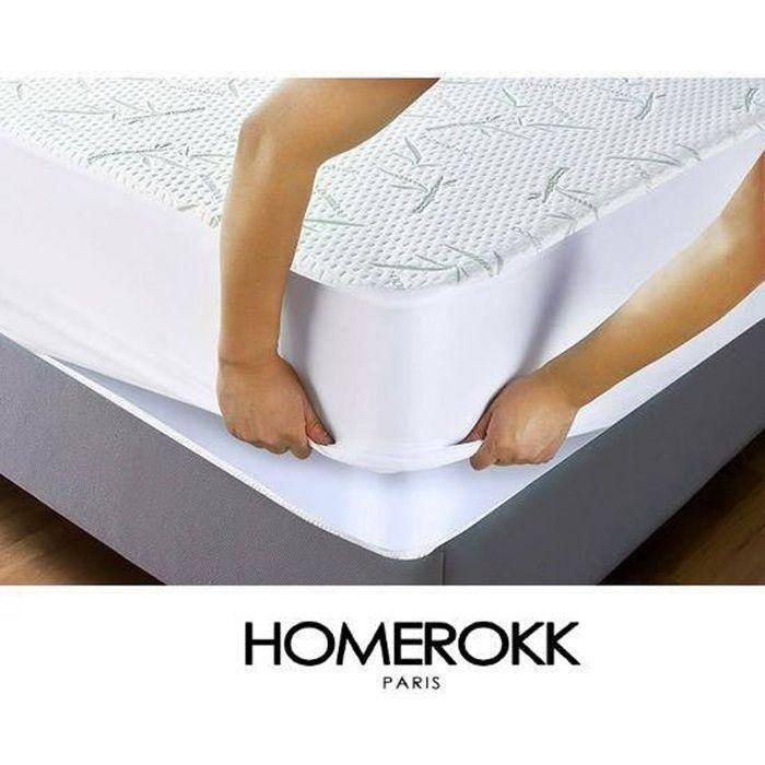 Protège matelas - HOMEROKK - 140 x 190 cm - Imperméable - Respirant - OEKO-TEX