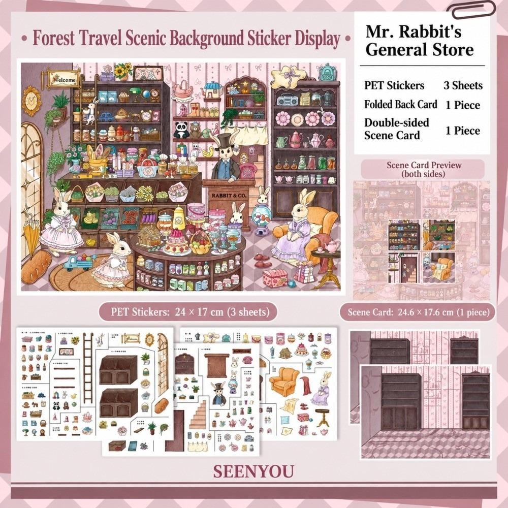 1 Set Peel And Stick DIY Craft Sticker Stress Relief Craft Toy Miniature Scene Building Display