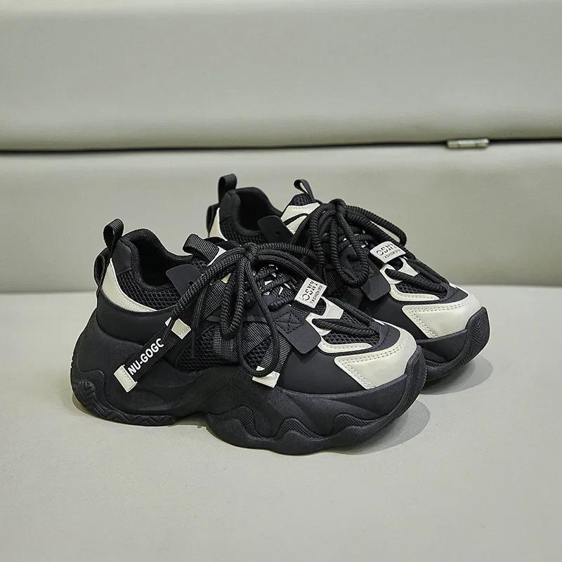 Женские спортивные туфли на толстой подошве, повседневные, универсальные, из дышащей сетки, для тренировок, спортивные, для бега, повседневные