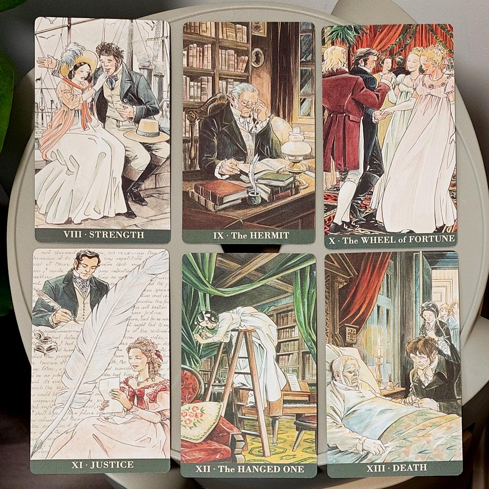 Таро Джейн Остин в жесткой коробке - Колода для гадания в стиле романтики Регентства 12*7 см для любителей литературы, колода из 78 карт