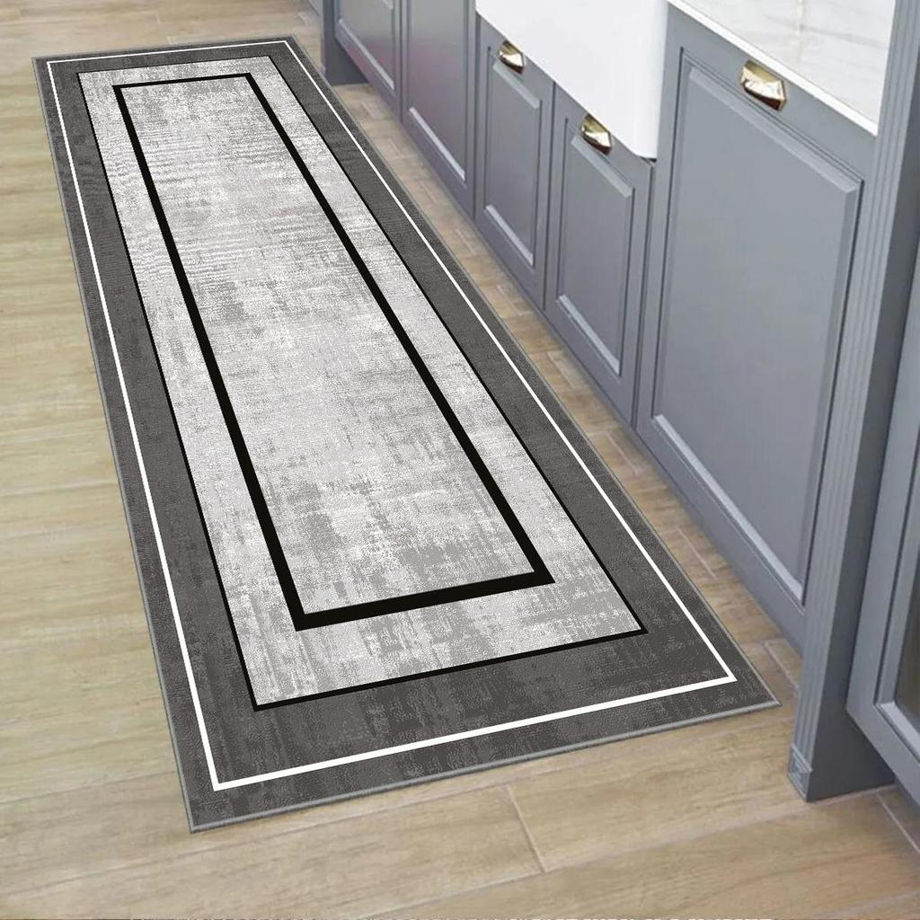 Epeddler Home Современная серая стена Белая полоса Цифровая печать Нескользящая точечная основа Новое поколение гостиной, кухни, коридора Ковер и бегун