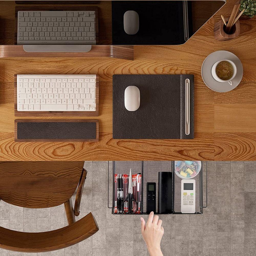 Большая емкость Подстольный ящик Экономия места Настольный подвесной лоток Металлическая корзина для хранения Офис