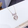 Японское и корейское ожерелье-бантик в виде персикового сердца, слегка инкрустированное бриллиантами, цепочка для ключицы, универсальные украшения, женские трендовые модели