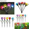Solar Tulip Garden Courtyard Lawn Landscape Night Light Waterproof Led Lamp For Outdoor Decoration