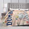 Dumbo Cartoon  Blankets Velvet Spring Autumn The Flying Elephant  Portable Warm Throw Blanket for Sofa Travel Plush Thin Quilt