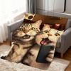 Кавайный котенок винтажный милый смешной кот мягкое теплое плюшевое одеяло общежитие диван гостиная питомец дом спальня подарок дремота дом Фланель