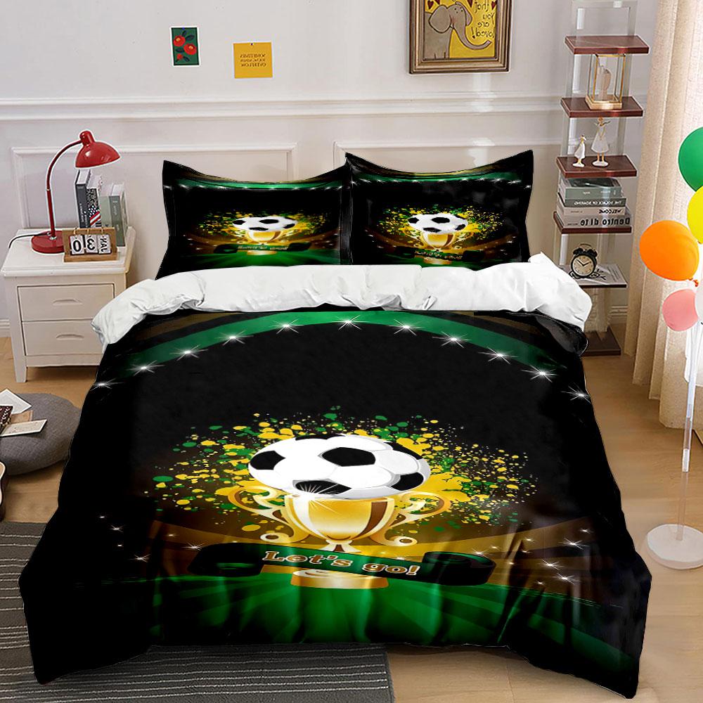 Soccer ball and trophy. Bedding sets Duvet cover sets Duvet covers Pillowcases(1 * Duvet Cover 2 * Pillowcases, without duvet insert)