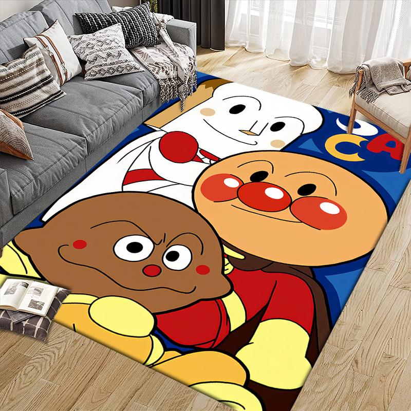 Коврик для пола Anpanman Family Square, Нескользящий коврик для пола в спальню, Идеальный подарок для поклонников Анпанмана