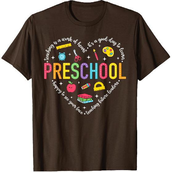 Preschool Teacher Pre-K Heart First Day of Preschool Kids T-Shirt