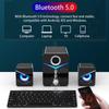 Wireless Bluetooth Speakers for Desktop Monitor - USB Powered, 2 Bass-Boost Ports, 3.5mm Aux-in Cable, Compatible with PC, Laptop