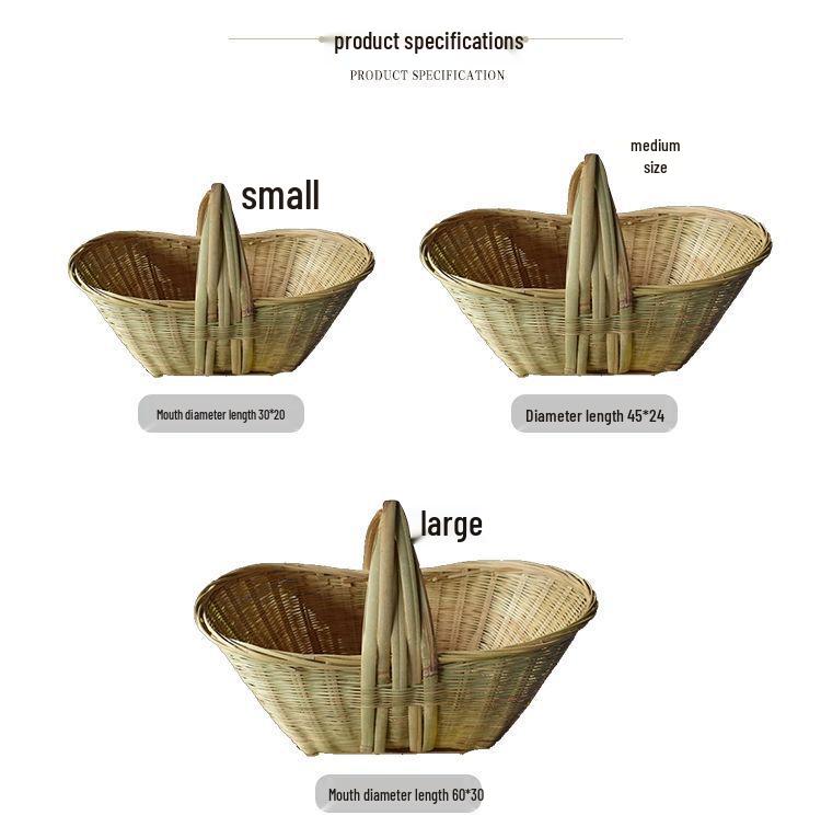 Handmade Bamboo Basket for Fruits, Vegetables, Eggs, and Storage