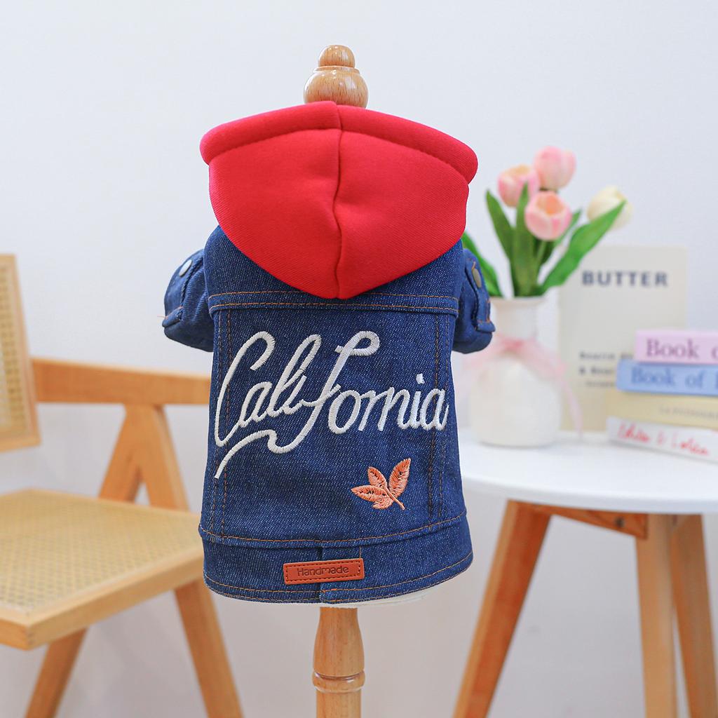 Pet Clothes Dog Cat Clothing Clothing Handsome Cute Rock Handsome Denim Collection Directly from the Manufacturer