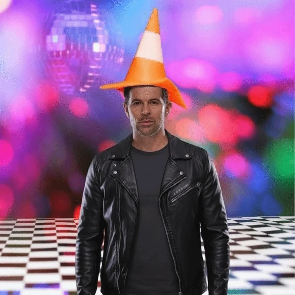 Foldable Design Conical Hat Stage Hat Party Hip Hop Hat Funny Traffic Cone Hat Stage Performance