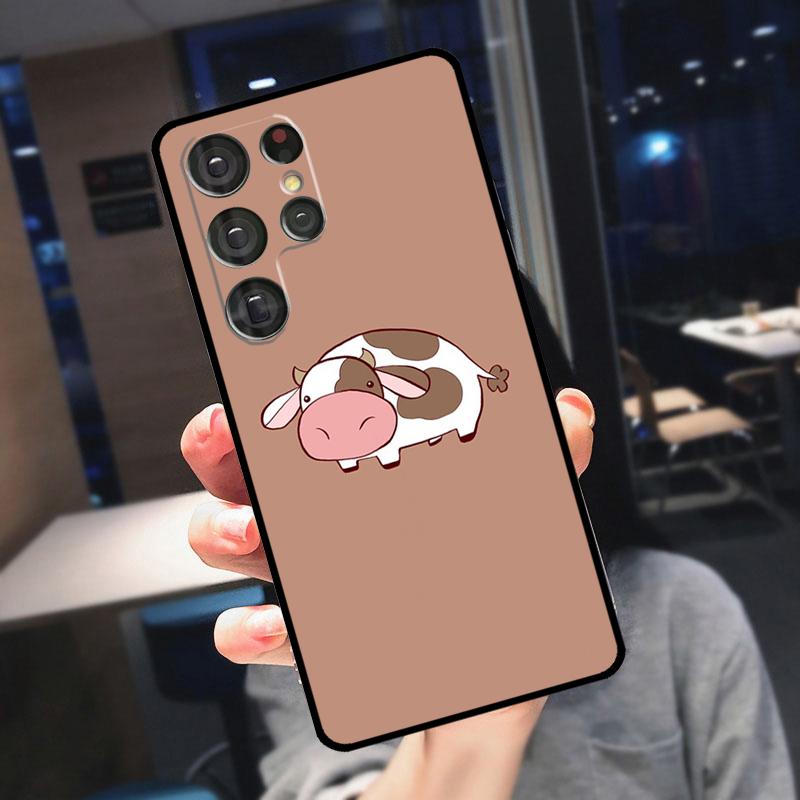 Мультяшная Милая Корова в Пятнышках Чехол Для Samsung Galaxy S25 S24 S21 S22 S23 Ultra S9 S10 Plus S24 FE S21 FE Чехол Для Телефона