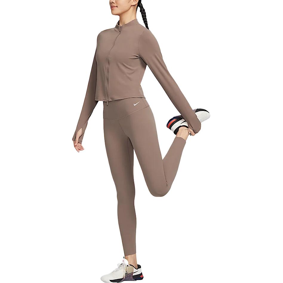 New Nike ZenvyDri Fit SS25 Jacket Women's Mink Brown/White FV7424-233