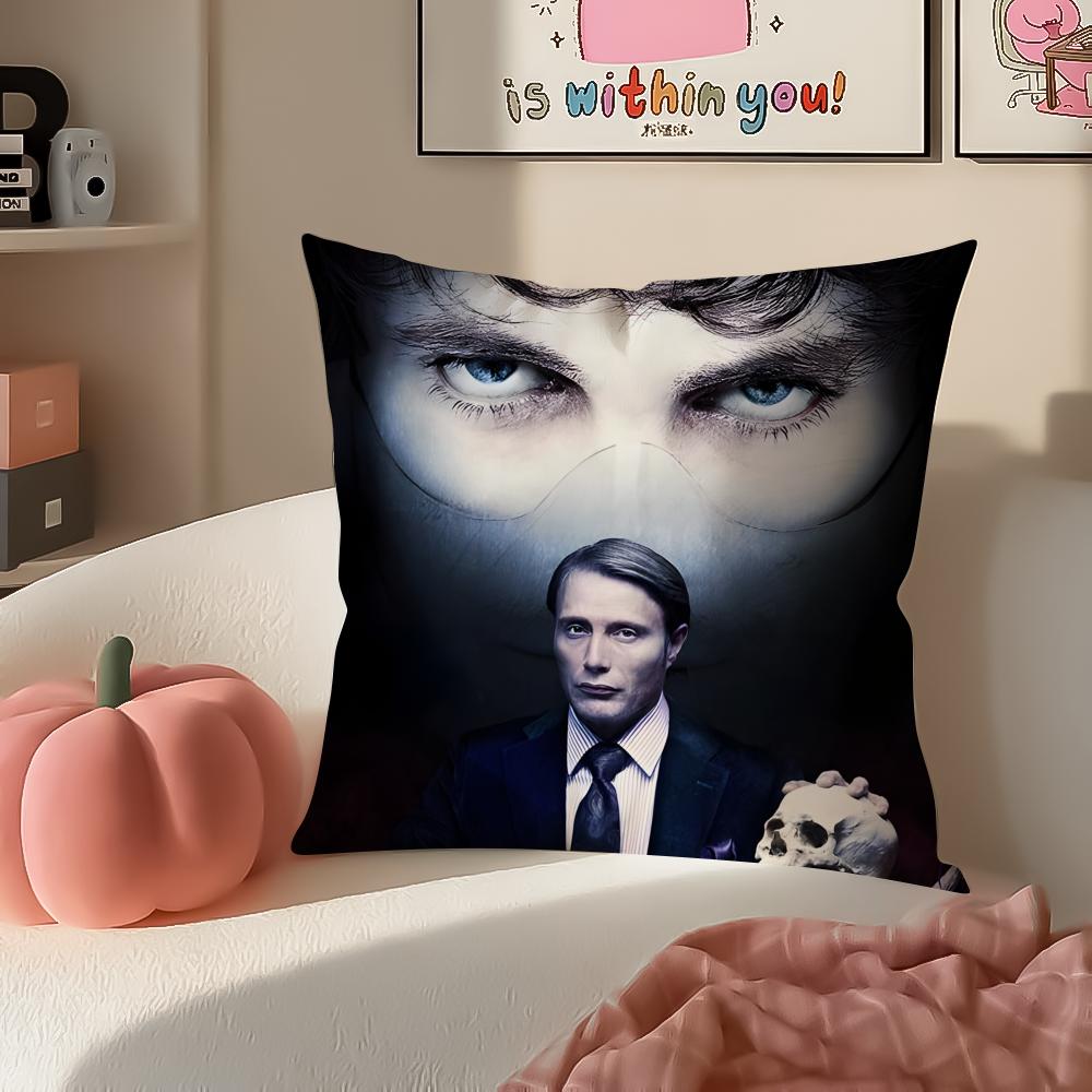 Dark Elegant TV Series HHannibal Cushion Cover Pillowcase Short Plush Invisible zipper Room Sofa Cushion Cover