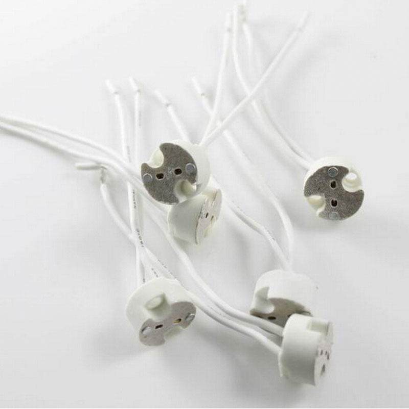 10Pcs Mr11 Mr16 Gu5.3 G4 Wire Connector Halogen Led Bulbs Holder Base Socket
