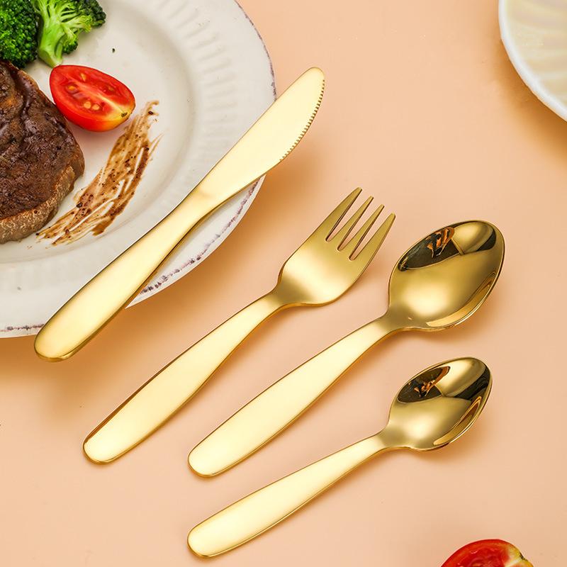 Набор из 4 предметов из нержавеющей стали 304, детский набор столовых приборов, портативные вестерн-ножи, вилки, ложки, столовая посуда