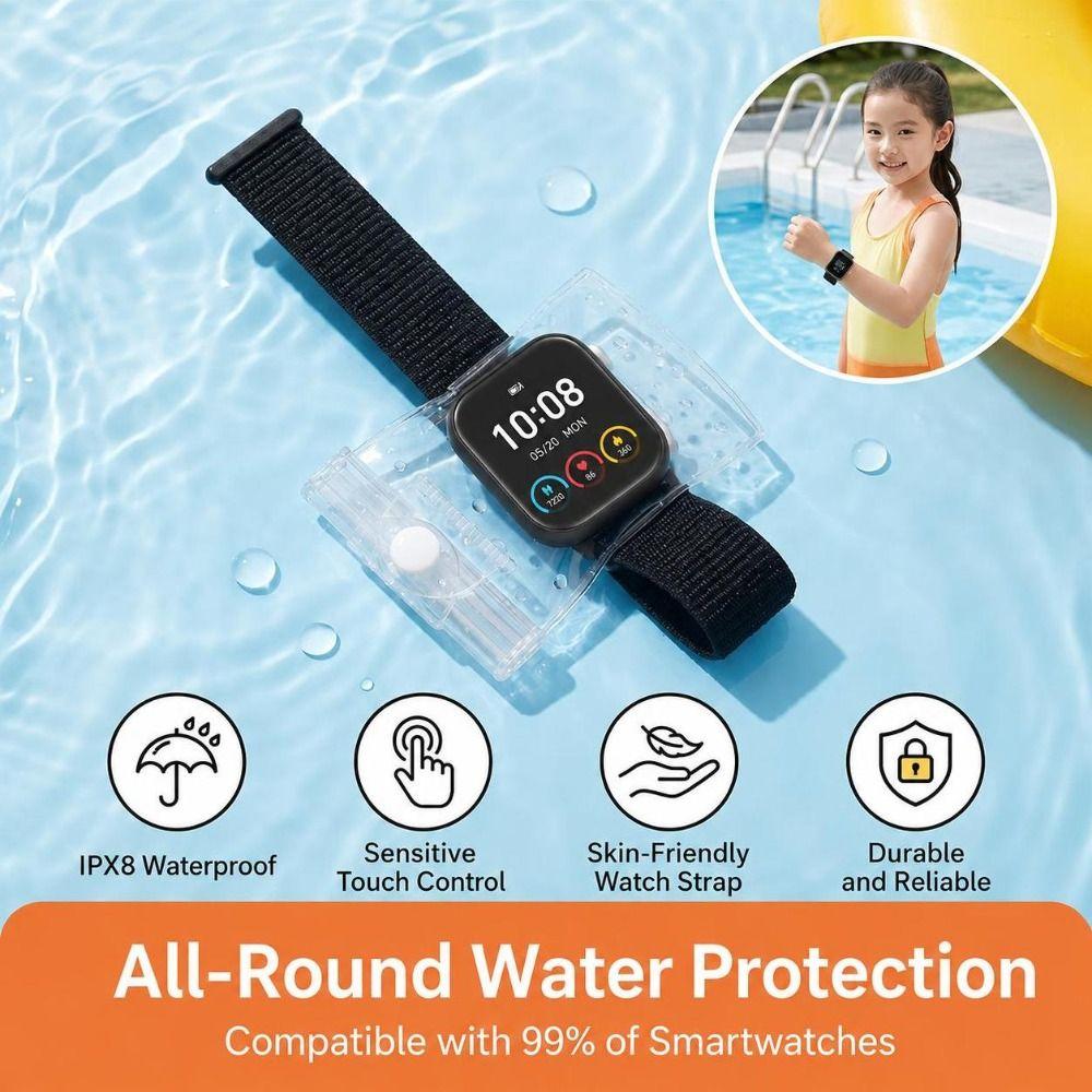 Clear Wrist Pouch Triple Seal Smartwatch Protective Case Waterproof Smartwatch Pouch Rafting Use