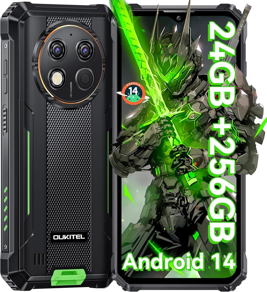 Oukitel Мобильный телефон G1 24 ГБ + 256 ГБ Дисплей 6,52 дюйма 10600 мАч 48 МП Android 15 Смартфон
