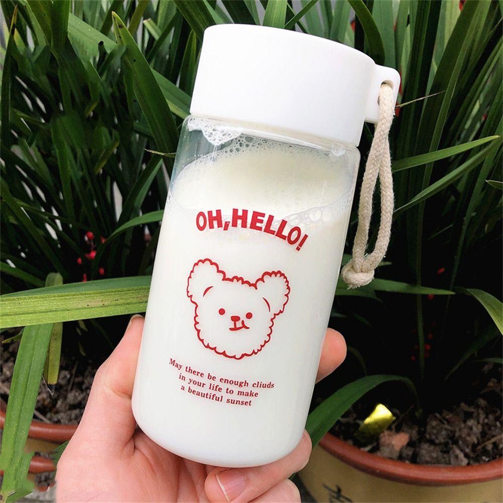 Простой Милый Медведь Уличный Стакан для Воды Прозрачная Матовая Бутылка для Воды