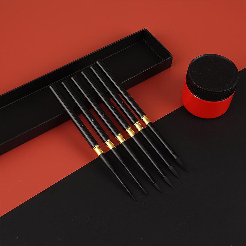 Нейлоновая акварельная кисть "Черный лебедь" - Круглый кончик, Алюминиевый стержень, Идеально подходит для цифровой масляной живописи, Художников, Путешествий