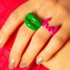 New Personality Acrylic Geometric Square Punk Resin Rings Lips Fashion Jewelry Finger Ring