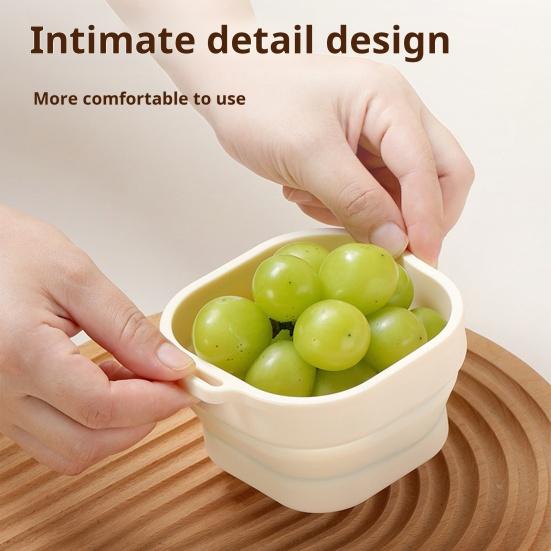 Складная силиконовая чаша 400/750 мл, складной контейнер для хранения продуктов с крышкой, герметичный ланч-бокс для кемпинга, пешего туризма, путешествий, пикника