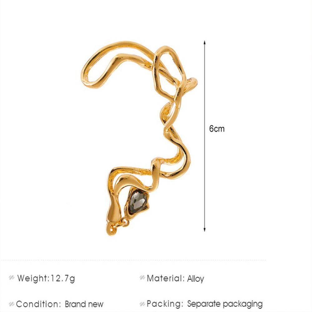 Zinc Zinc Alloy Rhinestone Snake Ear Hook Korean style Jewelry Irregular Earrings Women Clip  Earrings