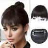 Synthetic 6 Inch Black Curved Bangs Clip In Hair Extensions Black Hairpiece Hair Clip Natural Looking For Women Daily Use