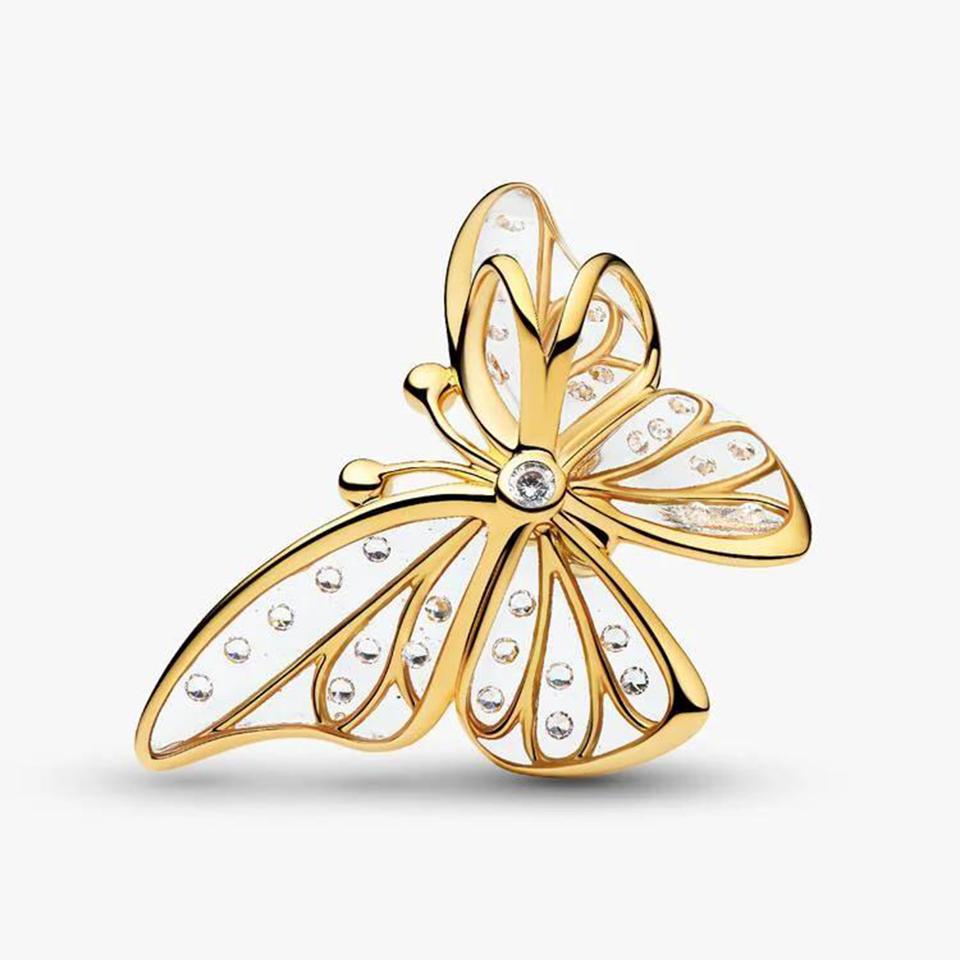 New 925 Silver Sparkling Love Heart Puppy Butterfly Beads Rose Turtle Cannibal Flower Pendant DIY Exquisite Charm Jewelry